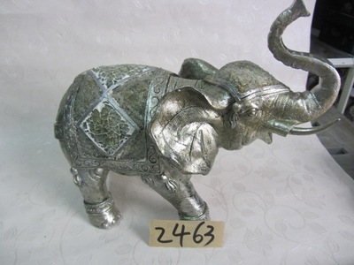 【樹脂陶瓷工藝品動物(銀白色長角大象)】價格,廠家,圖片,塑料、樹脂工藝品,德化縣印藝印刷有限責任公司-