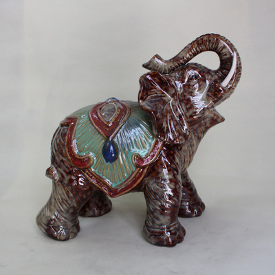 【動物工藝品 大象擺件鎮(zhèn)宅吉祥 窯變風(fēng)格 陶瓷窯變大象擺件 XZ6383】價(jià)格,廠家,圖片,陶瓷工藝品,德化縣友誠陶瓷商行-